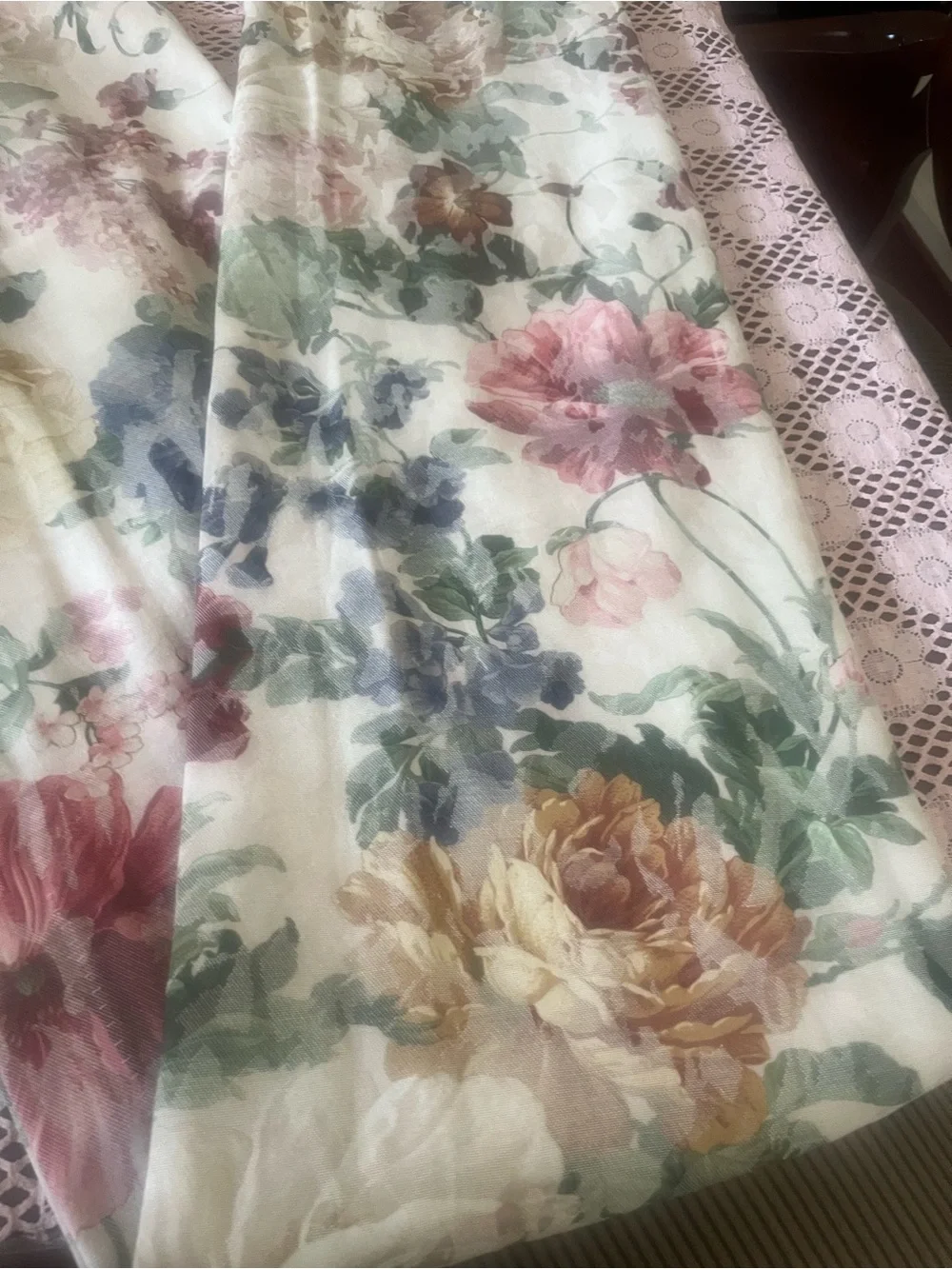 jcpenney Floral Panel Curtain in Pink, Yellow and Green